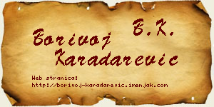 Borivoj Karadarević vizit kartica